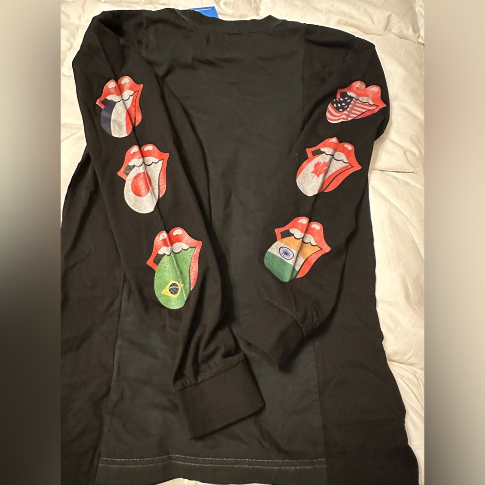 Market Reworked Long Sleeve Paneled Rolling Stones Tee - NWT - Size M